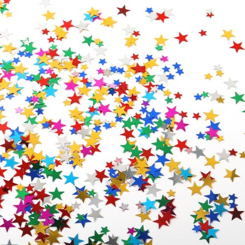 YALiya Konfetti, Pailletten zum Basteln, Glitzerfolie Konfetti, konfetti Glitzer Sterne Pailletten, Deko Weihnachten, Es Kann zur Vorbereitung auf Weihnachten(60g) von YALiya