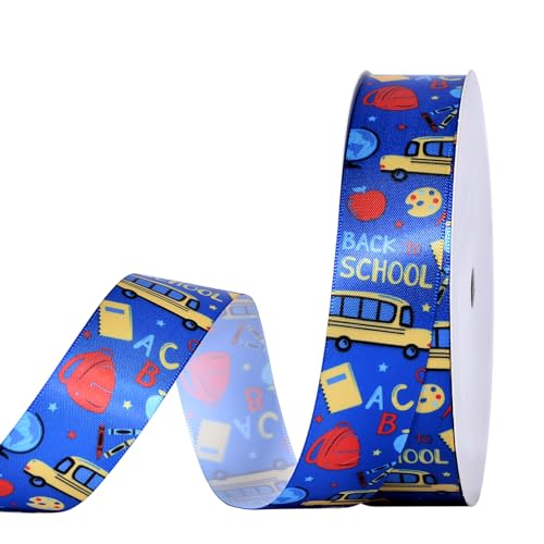 YAMA Band zum Basteln, Dankeschön, Lehrer, Satinband, dünn, für Geschenke, buntes Schulthema für Lehrer, Wertschätzung, Geschenkverpackung, 2,5 cm x 9,1 m YAMA Band zum Basteln, Dankeschön, Lehrer, Satinband, dünn, für Geschenke, buntes Schulthema für Lehrer, Wertschätzung, Geschenkverpackung, 2,5 cm x 9,1 m von YAMA