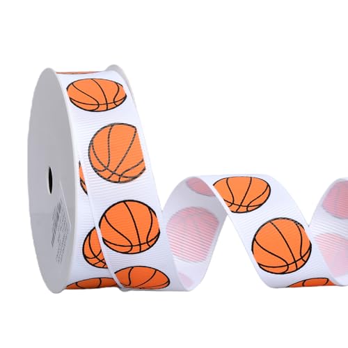 YAMA Basketballband, 9,1 m, Ripsband, Sportband zum Basteln, Haarschleifen, Geschenkverpackung, Team-Party-Dekoration (2,2 cm) von YAMA