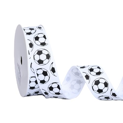 YAMA Fußball-Band, 2,2 cm, 9,1 m, Ripsband, Sportband zum Basteln, Haarschleifen, Geschenkverpackung, Team-Party-Dekoration YAMA Fußball-Band, 2,2 cm, 9,1 m, Ripsband, Sportband zum Basteln, Haarschleifen, Geschenkverpackung, Team-Party-Dekoration von YAMA