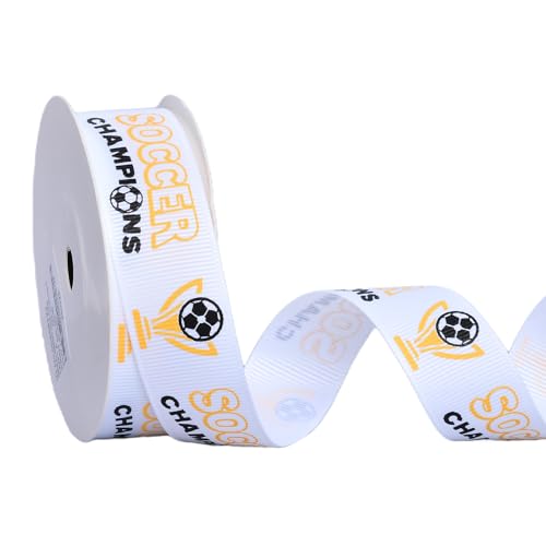 YAMA Fußballband, 2,2 cm, 9,1 m, Ripsband, Sportball-Band zum Basteln, Haarschleifen, Geschenkverpackung, Team-Party-Dekoration YAMA Fußballband, 2,2 cm, 9,1 m, Ripsband, Sportball-Band zum Basteln, Haarschleifen, Geschenkverpackung, Team-Party-Dekoration von YAMA
