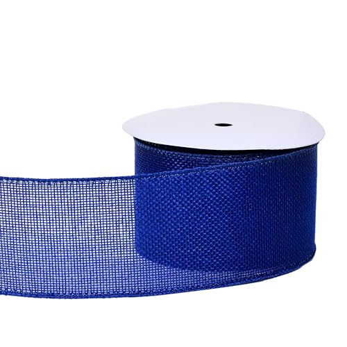 YAMA Marineblaues Drahtband, 6,3 cm x 9,1 m, Jutebänder für Geschenkverpackungen, Blumenstrauß, Weihnachtsbaum, Kranzschleifen YAMA Marineblaues Drahtband, 6,3 cm x 9,1 m, Jutebänder für Geschenkverpackungen, Blumenstrauß, Weihnachtsbaum, Kranzschleifen von YAMA