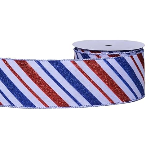 YAMA Patriotisches Band mit Draht, 1 Rolle, 9,1 m, 6,3 cm, rot, weiß und blau, Unabhängigkeitstag, Sterne, Band für Geschenkverpackungen, Kranz, Schleifen, DIY Handwerk YAMA Patriotisches Band mit Draht, 1 Rolle, 9,1 m, 6,3 cm, rot, weiß und blau, Unabhängigkeitstag, Sterne, Band für Geschenkverpackungen, Kranz, Schleifen, DIY Handwerk von YAMA