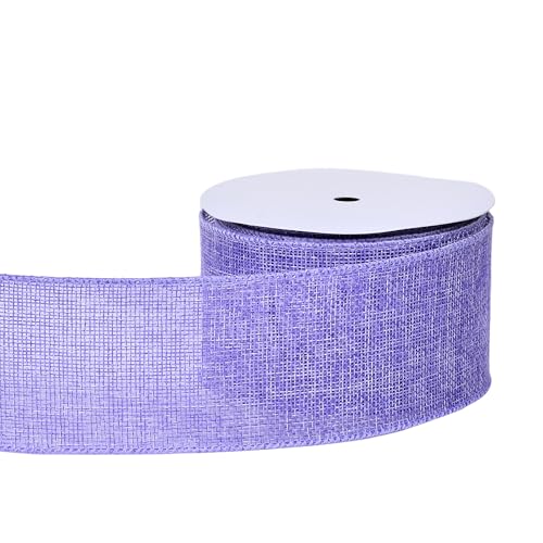 YAMA Violettes Drahtband, 6,3 cm x 9,1 m, Jutebänder für Geschenkverpackungen, Blumenstrauß, Weihnachtsbaum, Kranzschleifen von YAMA