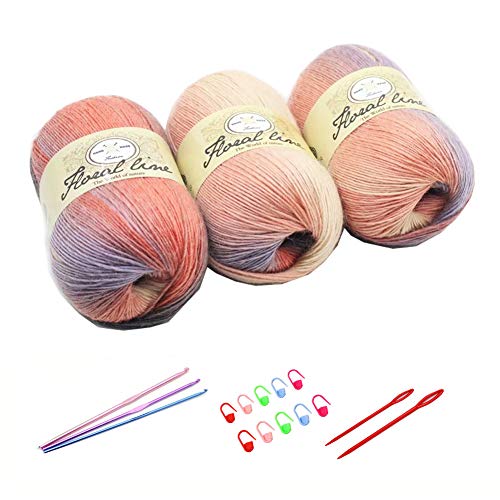 YAMEE 3 Stück 100 g Handstrickgarn farbverlauf wolle zum stricken Farbverlaufswolle Häkelgarn Stricken Garn Hand Gestrickt Garn Weberei Garn mit Häkelhaken und Häkelgarn Set YAMEE 3 Stück 100 g Handstrickgarn farbverlauf wolle zum stricken Farbverlaufswolle Häkelgarn Stricken Garn Hand Gestrickt Garn Weberei Garn mit Häkelhaken und Häkelgarn Set von YAMEE