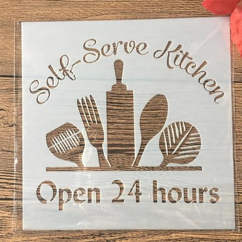 Malschablonen für Holz, 15 x 15 cm, wiederverwendbar für die Küche, zum Basteln aus Holz, Leinwand für Heimdekoration Malschablonen für Holz, 15 x 15 cm, wiederverwendbar für die Küche, zum Basteln aus Holz, Leinwand für Heimdekoration von YANCHIPANGHE