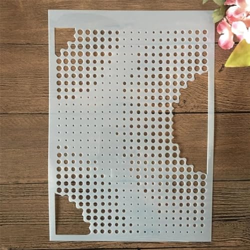 Malschablonen für Holz, A4, 29 cm, Geometry Gradiant Geometry Punkte, Wiederverwendbare Schablonen für Holzarbeiten, Leinwand, Heimdekoration von YANCHIPANGHE