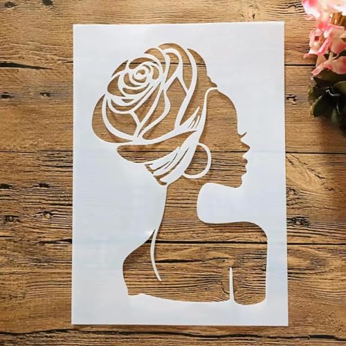 Malschablonen für Holz, A4, A4, 29 x 21 cm, afrikanische Schönheit, wiederverwendbare Malschablonen für Holzarbeiten, Leinwand, Heimdekoration Malschablonen für Holz, A4, A4, 29 x 21 cm, afrikanische Schönheit, wiederverwendbare Malschablonen für Holzarbeiten, Leinwand, Heimdekoration von YANCHIPANGHE