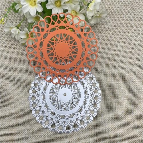 Schablonen zur Kartenherstellung, 10,3 x 10,3 cm, zarter Blumenrahmen, Metall, Stanzformen für Scrapbooking, dekorative Prägung, Handarbeitsvorlage von YANCHIPANGHE