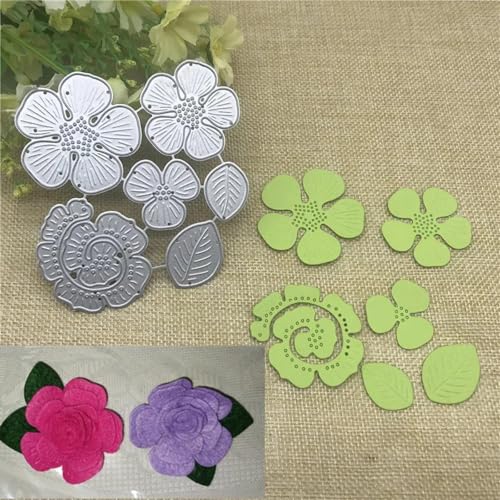 Schablonen zur Kartenherstellung, 10,8 x 9,6 cm, 3D-Blumen-Rose, Stanzform, Metall-Stanzform, Dekoration für Sammelalben, Alben, Kartenherstellung von YANCHIPANGHE