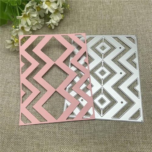 Schablonen zur Kartenherstellung, 10,9 x 14,1 cm, gewellt, quadratische Abdeckscheibe, Metall-Stanzformen, Form, rundes Loch, Etikett, Etikett, Scrapbooking, Papierbasteln von YANCHIPANGHE