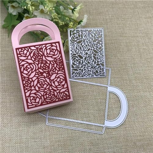 Schablonen zur Kartenherstellung, 10,9 x 14 cm, 3D-Handtaschenrahmen, Metall-Stanzform, rundes Loch, Etikett, Etikett, Scrapbooking, Papierhandwerk von YANCHIPANGHE