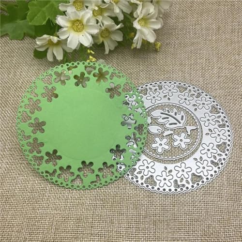 Schablonen zur Kartenherstellung, 10 x 10 cm, 3D-Blume, Herz, Metall-Stanzform, rundes Loch, Etikett, Etikett, Scrapbooking, Papierhandwerk von YANCHIPANGHE