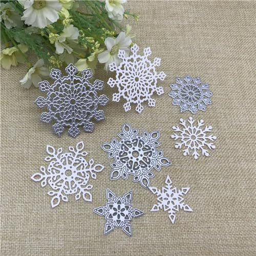 Schablonen zur Kartenherstellung, 10 x 11,8 cm, Weihnachts-Schneeflockenrahmen, Metall-Stanzformen für Scrapbooking, dekorative Prägung, Handarbeitsvorlage von YANCHIPANGHE