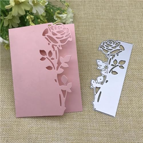 Schablonen zur Kartenherstellung, 11,6 x 4,7 cm, Rosenblätter, Bordüre, Metall-Stanzformen, Schablonen, Scrapbooking, dekorative Prägeschablonen, Papierkarten-Vorlagen von YANCHIPANGHE