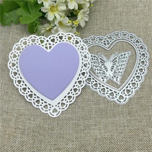 Schablonen zur Kartenherstellung, 11 x 11 cm, Herz-Schmetterling, Metall-Stanzformen, Form, rundes Loch, Etikett, Etikett, Scrapbooking, Papierbasteln von YANCHIPANGHE