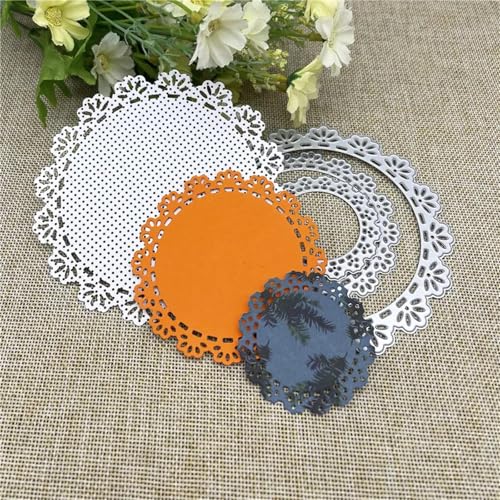 Schablonen zur Kartenherstellung, 12,2 x 12,2 cm, runde Bordüre, Metall-Stanzschablone, Dekoration, Scrapbooking, Stanzformen, Album, Papierbasteln von YANCHIPANGHE