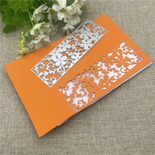Schablonen zur Kartenherstellung, 12 x 4 cm, Blumenspitze, Metall-Stanzform, rundes Loch, Etikett, Etikett, Scrapbooking, Papierbasteln von YANCHIPANGHE