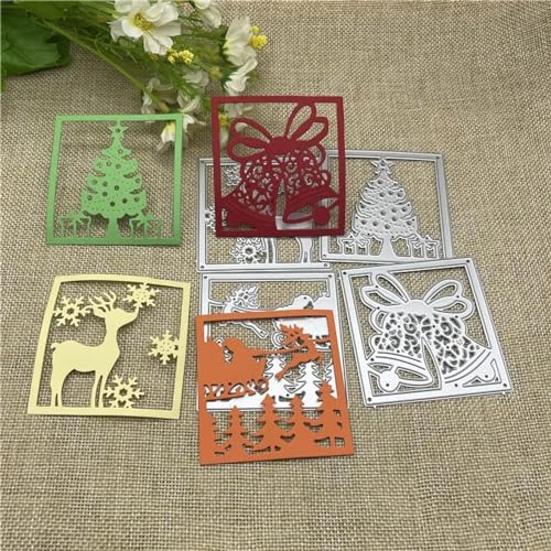 Schablonen zur Kartenherstellung, 13,2 x 13,8 cm, Weihnachten, Metall, Scrapbooking, Schablone, Stanzformen, Kartenprägung, Fotoalbum, Vorlage von YANCHIPANGHE