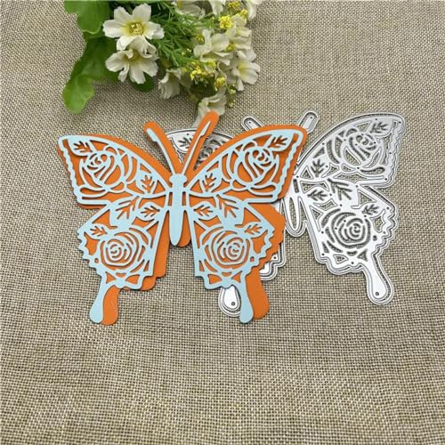 Schablonen zur Kartenherstellung, 16 x 13 cm, 3D-Schmetterling, Metall-Stanzform, rundes Loch, Etikett, Etikett, Scrapbooking, Papierbasteln von YANCHIPANGHE
