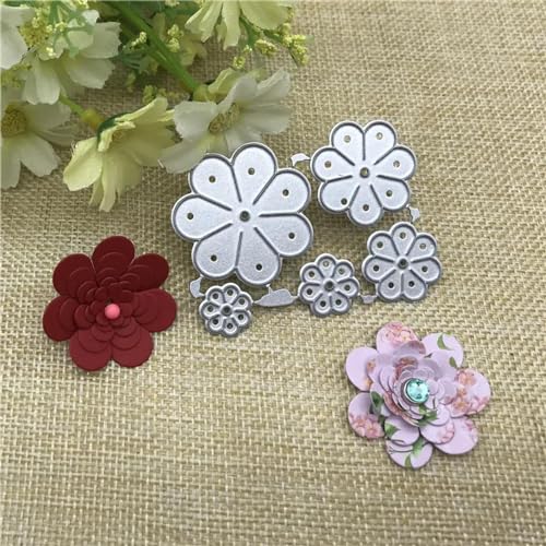 Schablonen zur Kartenherstellung, 4,7 x 6,5 cm, Blumenrahmen, Metall-Stanzformen, Schablonen, Scrapbooking, dekorative Prägeschablonen, Papierkarten-Vorlagen von YANCHIPANGHE