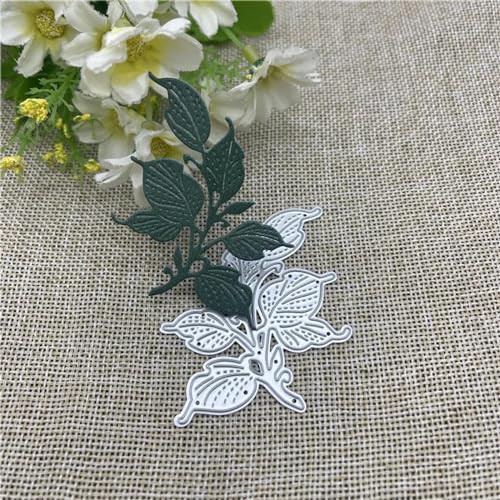 Schablonen zur Kartenherstellung, 4,9 x 7,5 cm, Blatt-Spitze, Hintergrund, Metall-Stanzformen für Scrapbooking, dekorative Prägung, Handarbeitsvorlage von YANCHIPANGHE
