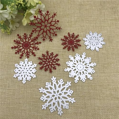 Schablonen zur Kartenherstellung, 4 Stück, 6,5 x 6,5 cm, Schneeflockenrahmen, Metall-Stanzformen für Scrapbooking, Alben, Prägung, Papierkarten, dekoratives Handwerk von YANCHIPANGHE