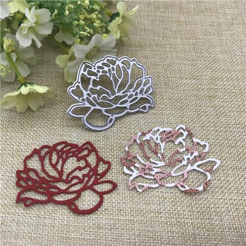 Schablonen zur Kartenherstellung, 6,3 x 4,7 cm, Motiv: Liebesblumen, Metall, Schablone, Dekoration, Scrapbooking, Stanzformen, Album, Papierhandwerk von YANCHIPANGHE