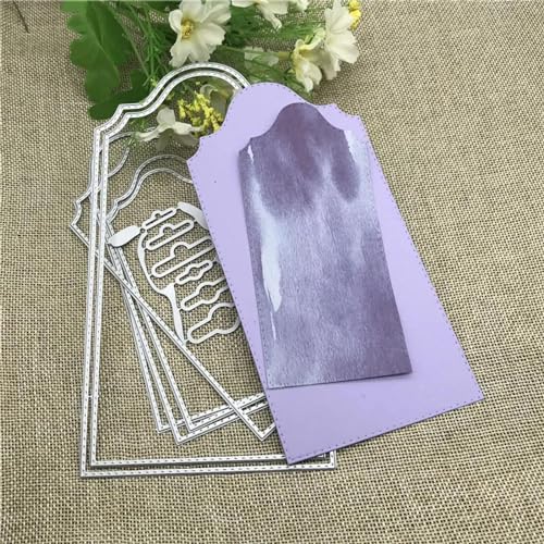 Schablonen zur Kartenherstellung, 6 Stück, 10,2 x 19 cm, Tapeten-Hintergrund, Etikett, Metall-Stanzformen für Scrapbooking, Alben, Prägung, Papierkarten, dekoratives Handwerk von YANCHIPANGHE