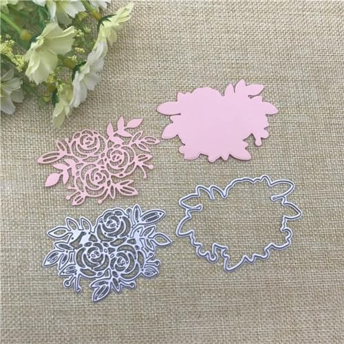 Schablonen zur Kartenherstellung, 7,3 x 5 cm, Spitzen-Blumen-Hintergrund, Metall-Stanzformen für Scrapbooking, Alben, Prägung, Papierkarten, dekoratives Handwerk von YANCHIPANGHE