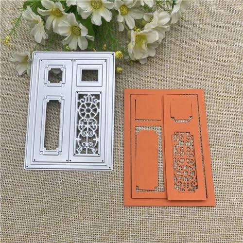 Schablonen zur Kartenherstellung, 7,4 x 10,3 cm, Türen und Fenster, Metall-Stanzformen für Scrapbooking, dekorative Prägung, Handarbeitsvorlage von YANCHIPANGHE
