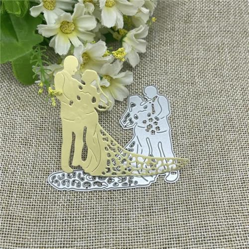 Schablonen zur Kartenherstellung, 7,7 x 7 cm, Motiv: Verheiratete Männer und Frauen, Metall-Stanzform, rundes Loch, Etikett, Etikett, Scrapbooking, Papierhandwerk von YANCHIPANGHE