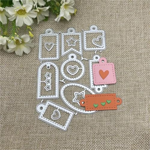 Schablonen zur Kartenherstellung, 8,8 x 13,5 cm, Metall-Stanzform, rundes Loch, Etiketten, Scrapbooking, Papierbasteln von YANCHIPANGHE