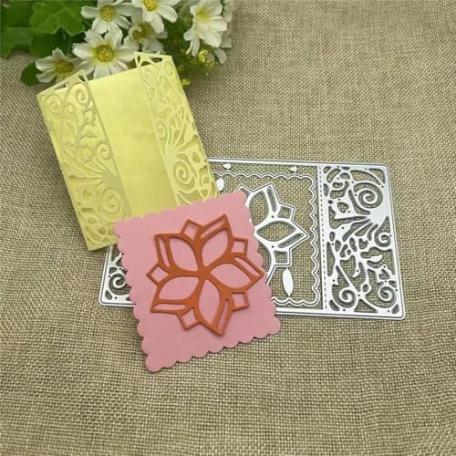 Schablonen zur Kartenherstellung, 8,8 x 15,4 cm, Blumenrahmen, Metall-Stanzform, rundes Loch, Etikett, Etikett, Scrapbooking, Papierhandwerk von YANCHIPANGHE