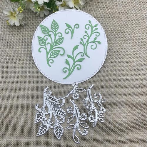 Schablonen zur Kartenherstellung, 9,1 x 11,2 cm, Blattdekoration, Metall-Stanzform, rundes Loch, Etikett, Etikett, Scrapbooking, Papierhandwerk von YANCHIPANGHE