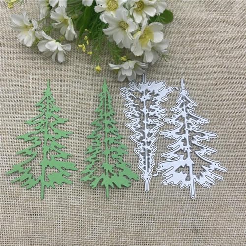 Schablonen zur Kartenherstellung, 9,2 x 11,6 cm, Weihnachtsbaum-Bordüre, Metall-Stanzformen für Scrapbooking, dekorative Prägung, Handarbeitsvorlage von YANCHIPANGHE