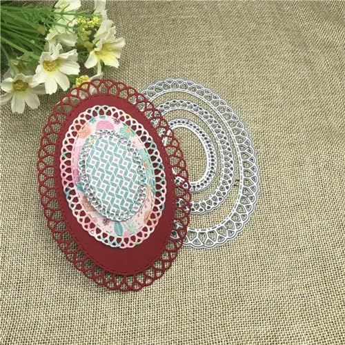 Schablonen zur Kartenherstellung, 9,2 x 13 cm, oval, kreisförmig, Metall, Schablone, Dekoration, Scrapbooking, Stanzformen, Album, Papierhandwerk von YANCHIPANGHE
