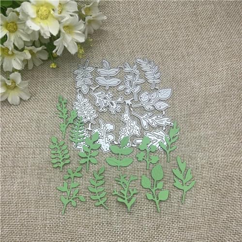 Schablonen zur Kartenherstellung, 9,5 x 9,5 cm, Zweige und Blätter, Stanzformen für Scrapbooking, dekorative Prägung, Handarbeitsvorlage von YANCHIPANGHE
