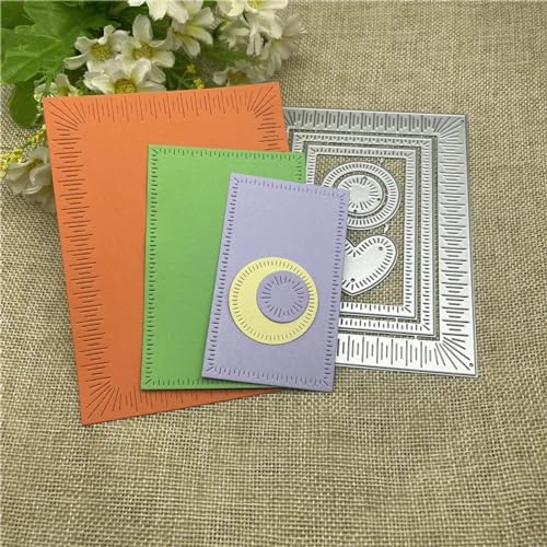 Schablonen zur Kartenherstellung, 9,8 x 13 cm, quadratischer Hintergrund, Metall-Stanzform, rundes Loch, Etikett, Etikett, Scrapbooking, Papierhandwerk Schablonen zur Kartenherstellung, 9,8 x 13 cm, quadratischer Hintergrund, Metall-Stanzform, rundes Loch, Etikett, Etikett, Scrapbooking, Papierhandwerk von YANCHIPANGHE