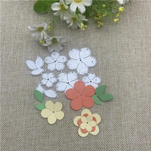 Schablonen zur Kartenherstellung, 9,8 x 6,7 cm, Blumendekoration, Metall-Stanzform, rundes Loch, Etikett, Etikett, Scrapbooking, Papierhandwerk von YANCHIPANGHE