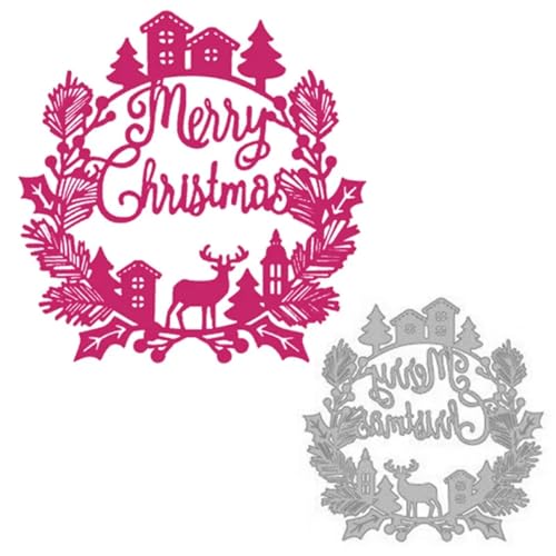 Stanzform für Kartenherstellung, 10,9 x 10,8 cm, Motiv: Weihnachtshirsch, "Merry Christmas", Metall-Stanzformen, Scrapbooking, geprägtes Papier, Kartenalbum, Basteln Stanzform für Kartenherstellung, 10,9 x 10,8 cm, Motiv: Weihnachtshirsch, "Merry Christmas", Metall-Stanzformen, Scrapbooking, geprägtes Papier, Kartenalbum, Basteln von YANCHIPANGHE