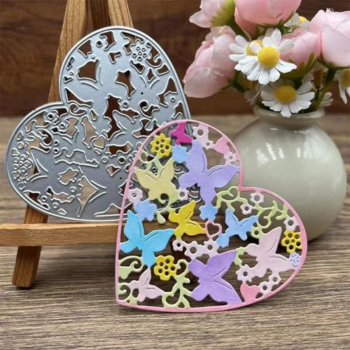 Stanzform für Kartenherstellung, 8,4 x 8,9 cm, Herz-Schmetterling-Hintergrund, Metall-Stanzformen, Prägung, Handwerk, Scrapbooking, Papierhandwerk Stanzform für Kartenherstellung, 8,4 x 8,9 cm, Herz-Schmetterling-Hintergrund, Metall-Stanzformen, Prägung, Handwerk, Scrapbooking, Papierhandwerk von YANCHIPANGHE