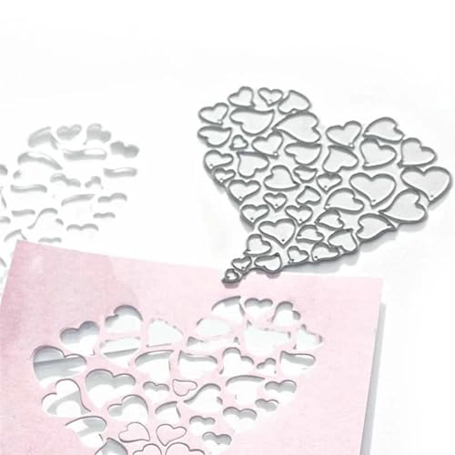Stanzform für Kartenherstellung, 8 x 8 cm, Herz-Metall-Stanzformen für Scrapbooking, Kartenherstellung, Stich- und Bastelschablone von YANCHIPANGHE