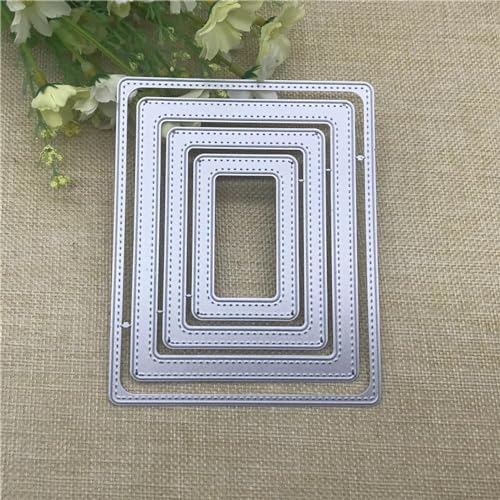 Stanzschablonen, 10,4 x 12,9 cm, genähter rechteckiger Rahmen, Dekoration, Metall-Stanzformen für Scrapbooking, Album, Prägung, Papier, Karten, dekoratives Handwerk Stanzschablonen, 10,4 x 12,9 cm, genähter rechteckiger Rahmen, Dekoration, Metall-Stanzformen für Scrapbooking, Album, Prägung, Papier, Karten, dekoratives Handwerk von YANCHIPANGHE