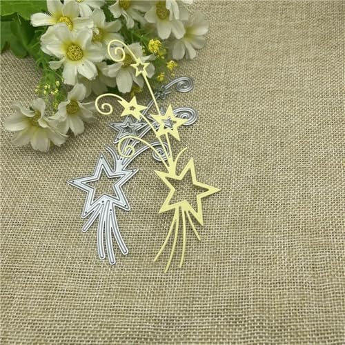 Stanzschablonen, 12,6 x 5,1 cm, Sterne, Blumenstrauß, Metall-Stanzformen, Scrapbooking, Schablone, Kartenprägung, Fotoalbum, Vorlage Stanzschablonen, 12,6 x 5,1 cm, Sterne, Blumenstrauß, Metall-Stanzformen, Scrapbooking, Schablone, Kartenprägung, Fotoalbum, Vorlage von YANCHIPANGHE
