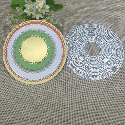 Stanzschablonen, 14,5 x 14,5 cm, runde Metall-Stanzformen, runde Löcher, Etiketten, Etiketten, Scrapbooking, Papierbasteln Stanzschablonen, 14,5 x 14,5 cm, runde Metall-Stanzformen, runde Löcher, Etiketten, Etiketten, Scrapbooking, Papierbasteln von YANCHIPANGHE