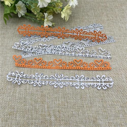 Stanzschablonen, 2 Stück, 17,5 x 2,5 cm, Blumenspitzenbordüre, Metall-Stanzformen, Schablone, Dekoration, Scrapbooking, Album, Papierbasteln Stanzschablonen, 2 Stück, 17,5 x 2,5 cm, Blumenspitzenbordüre, Metall-Stanzformen, Schablone, Dekoration, Scrapbooking, Album, Papierbasteln von YANCHIPANGHE