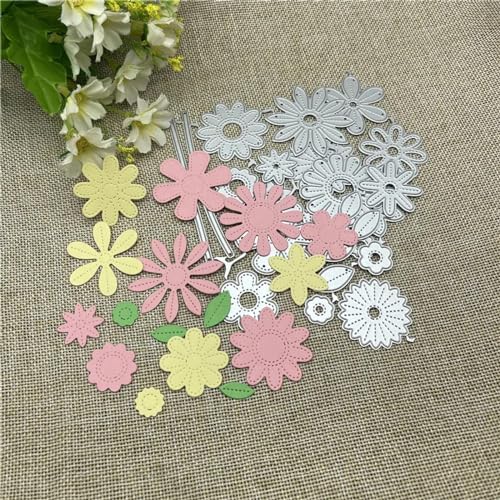 Stanzschablonen, 22 x 10 cm, Blume und Blätter, Metall-Stanzform, rundes Loch, Etikett, Etikett, Scrapbooking, Papierhandwerk von YANCHIPANGHE