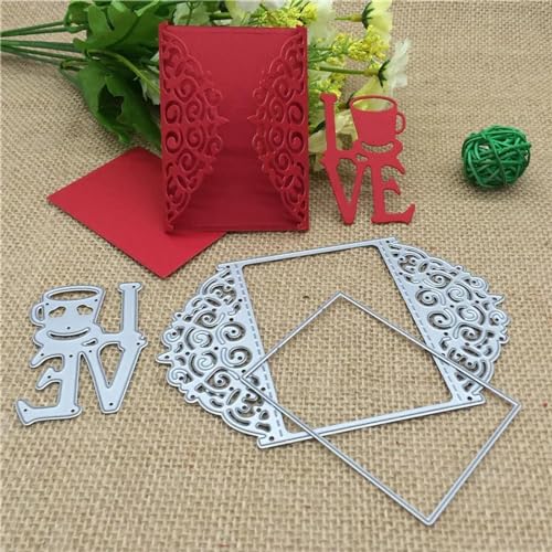 Stanzschablonen, 8,4 x 13,3 cm, Motiv: Liebesgruß, Metall-Stanzform, rundes Loch, Etikett, Etikett, Scrapbooking, Papierhandwerk Stanzschablonen, 8,4 x 13,3 cm, Motiv: Liebesgruß, Metall-Stanzform, rundes Loch, Etikett, Etikett, Scrapbooking, Papierhandwerk von YANCHIPANGHE