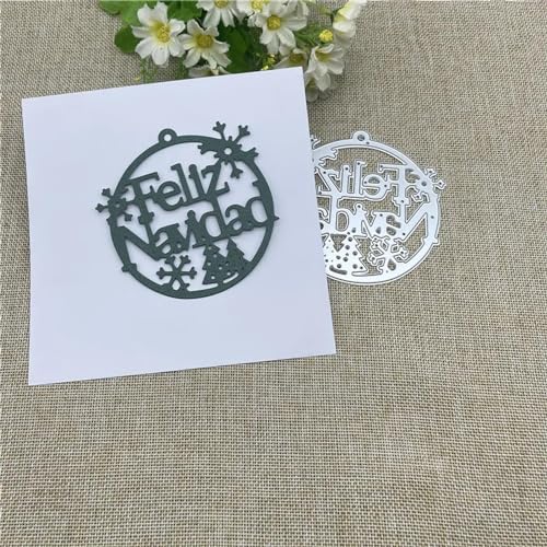 Stanzschablonen, Kartenherstellung, 9,3 x 9,4 cm, spanische Wörter, Frohe Weihnachten, Hintergrund, Metall-Stanzformen für Scrapbooking, Prägung, Handarbeitsvorlage Stanzschablonen, Kartenherstellung, 9,3 x 9,4 cm, spanische Wörter, Frohe Weihnachten, Hintergrund, Metall-Stanzformen für Scrapbooking, Prägung, Handarbeitsvorlage von YANCHIPANGHE